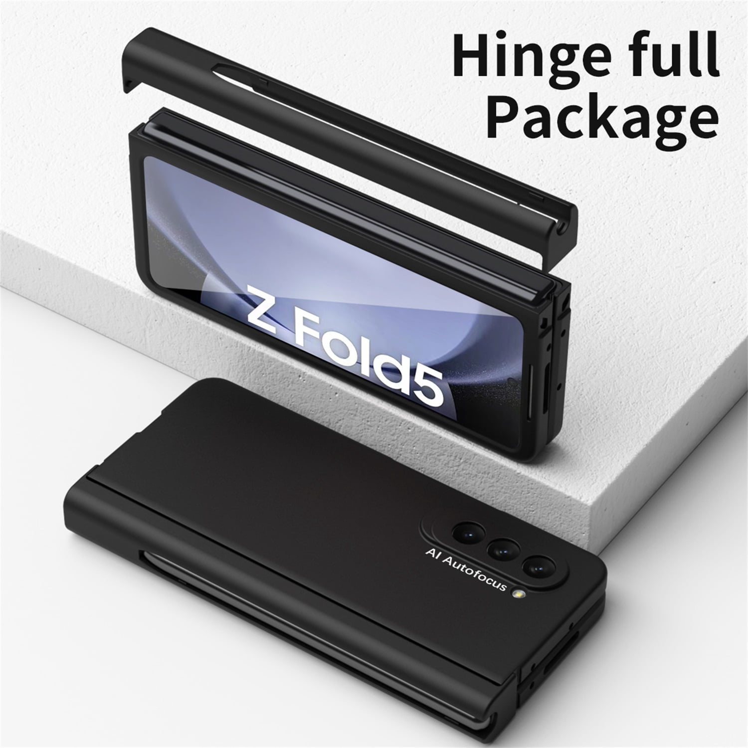 ELEHOLD for Samsung Galaxy Z Fold 7 2025 Rugged Case with Pen Slot Hinge  Protection Built-in Screen Protector Shockproof Anti-Fingerprint  Lightweight Protective Case with Pen Stylus, Black