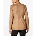 thumbnail image 2 of JM Collection Womens Laser Cut-Out Blazer Jacket, Brown, Small, 2 of 2