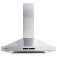 thumbnail image 2 of VEVOR Wall Mount Range Hood, 30" Ductless Chimney-Style Kitchen Vent, Stainless Steel with 3-Speed Exhaust Fan, LED Lights, Touch Control Panel, and Permanent Filters, 2 of 12