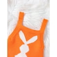 thumbnail image 4 of Newborn Baby Boys Girls Easter Overalls Sleeveless Bunny Print Knit Rompers, 4 of 9