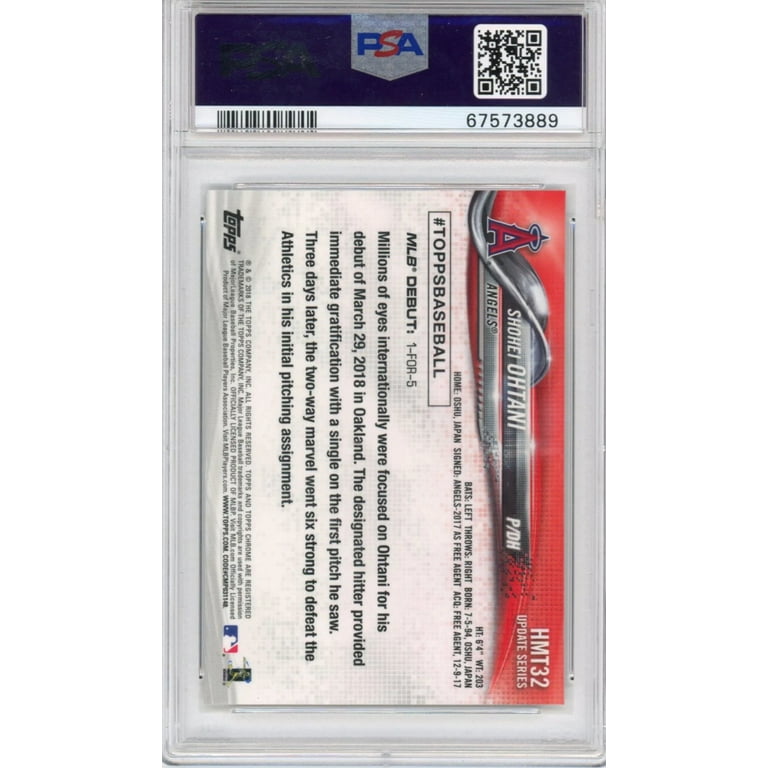 Graded 2018 Topps Chrome Update Shohei Ohtani #HMT32 Rookie RC Baseball  Card PSA 10 Gem Mint