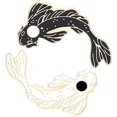 thumbnail image 1 of Juego de broches de solapa esmaltados, 2 piezas lindos broches de peces en blanco y negro, lindos alfileres de dibujos animados mochila ropa bolsa chaqueta sombrero joyería accesorios de bricolaje Sincero Electrónica, 1 of 5