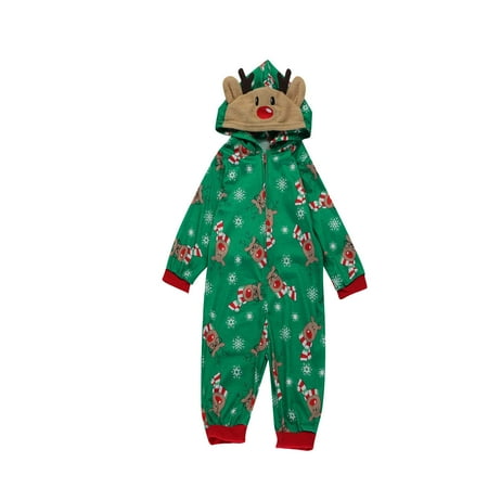 

Matching Christmas Pjs for Family Long Sleeve Xmas Onesies Hooded Reindeer- Plaid Pants Comfortable Sleepwear Set