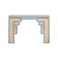 thumbnail image 3 of Suzie Pastel Blue & Rattan Console Table, 3 of 6