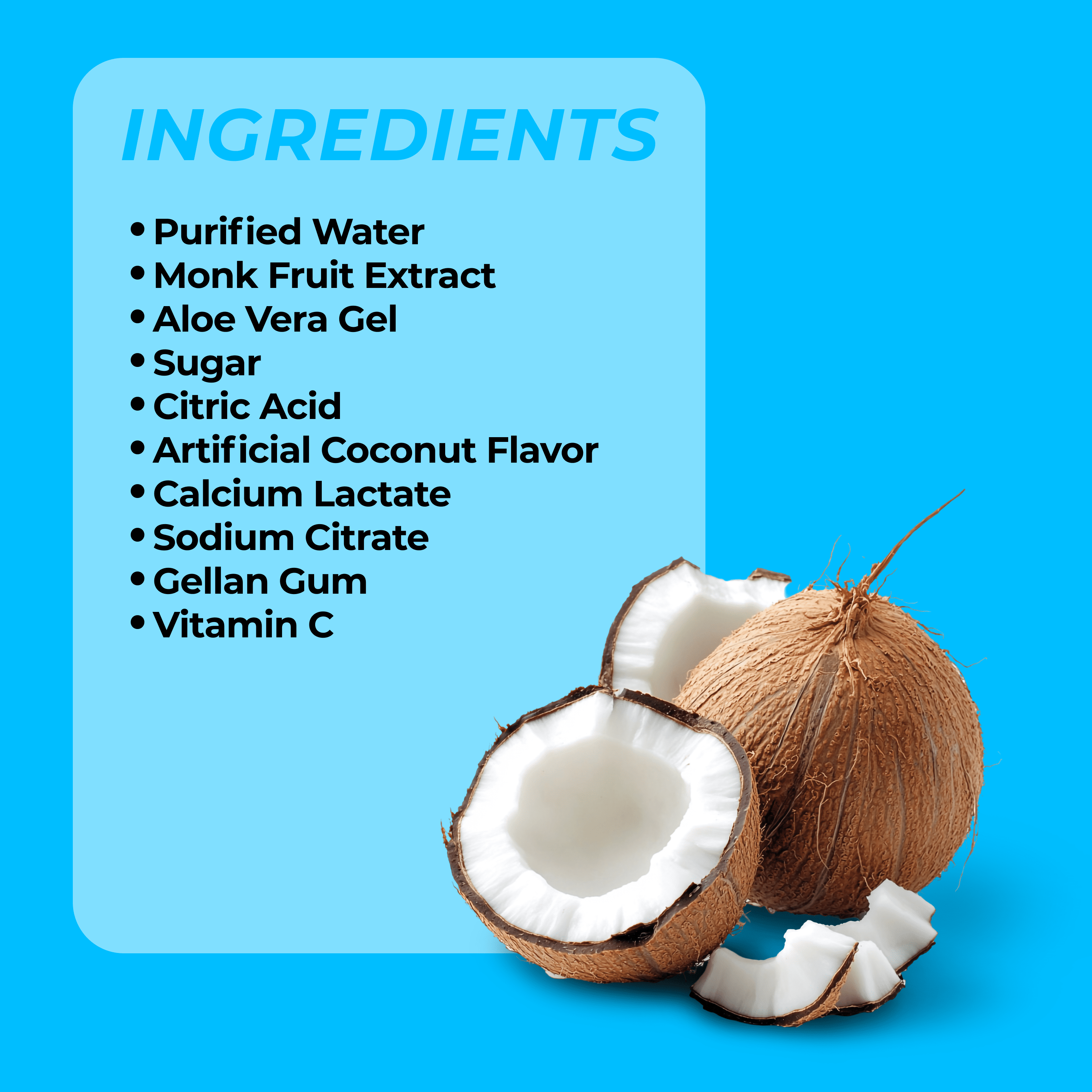 Aloevine Coconut Aloe Vera Drink with Aloe Pulp, 16.9 fl oz, 10 Count Bottles