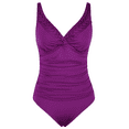 thumbnail image 5 of Hilor Women's One Piece Swimsuits Pin Tucked Surplice Swimwear Tummy Control Bathing Suits Monokinis, 5 of 10