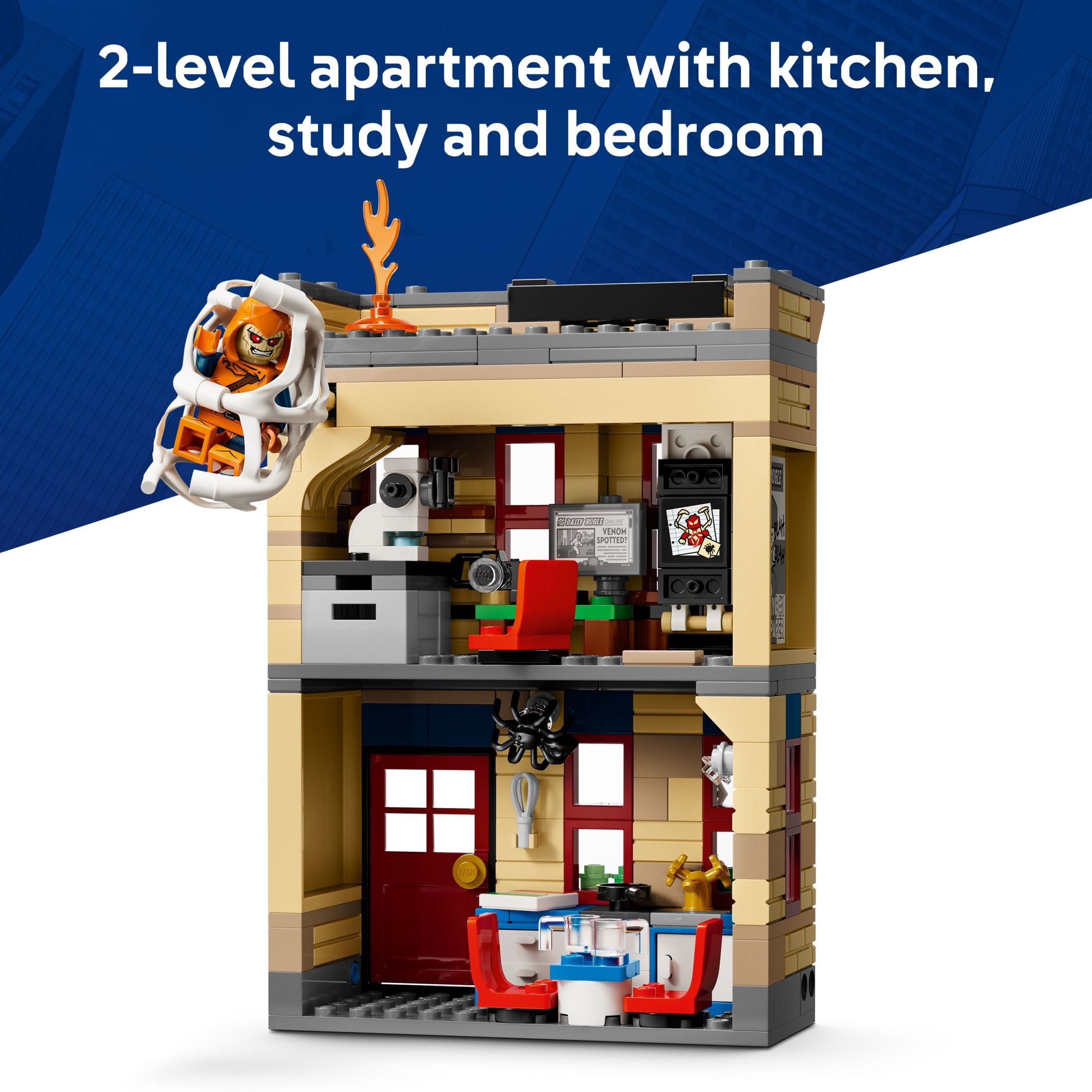 LEGO Marvel Peter Parker’s Apartment - Super Hero Building Toy with 4 Minifigures - Spider-Man and Hobgoblin Battle - Collectible Gift for Kids, Boys and Girls, Ages 8+ - 76317
