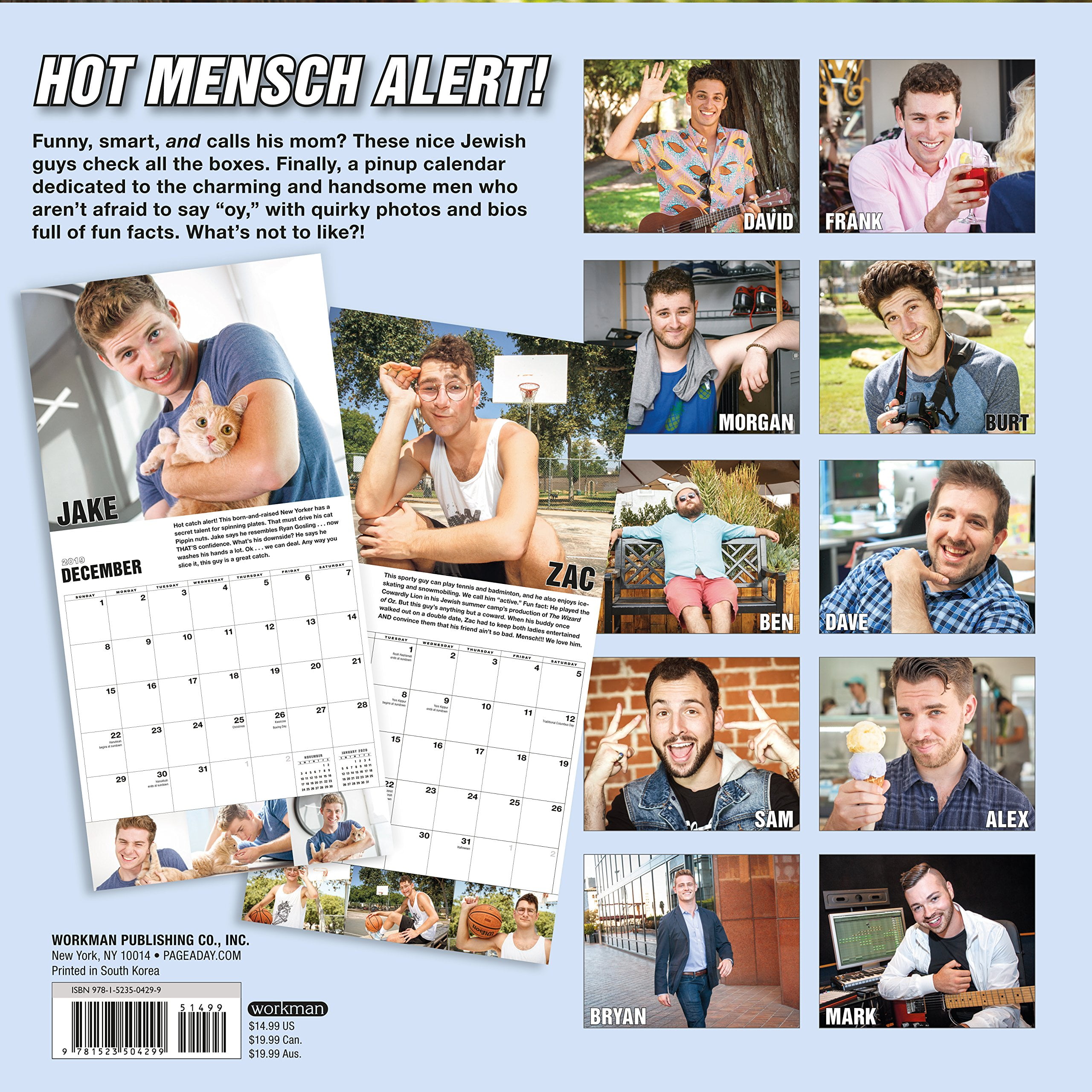 Nice Jewish Guys Wall Calendar 2019: You Can Take Them Home to Mom! (Other)  - Walmart.com
