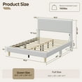 thumbnail image 4 of Bestier Corduroy Upholstered Queen Bed Frame with Adjustable Headboard, Platform Bed Frame with LED Light, Solid Wood Slats, No Box Spring Needed, Gray, 4 of 10