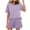 Purple, variant on qolati Pajamas Sets for Women 2 Piece Basic Crewneck Pjs Short Sleeve T-Shirts and Shorts Sleepwear Set Summer Soft Pajama Casual Lounge Sets