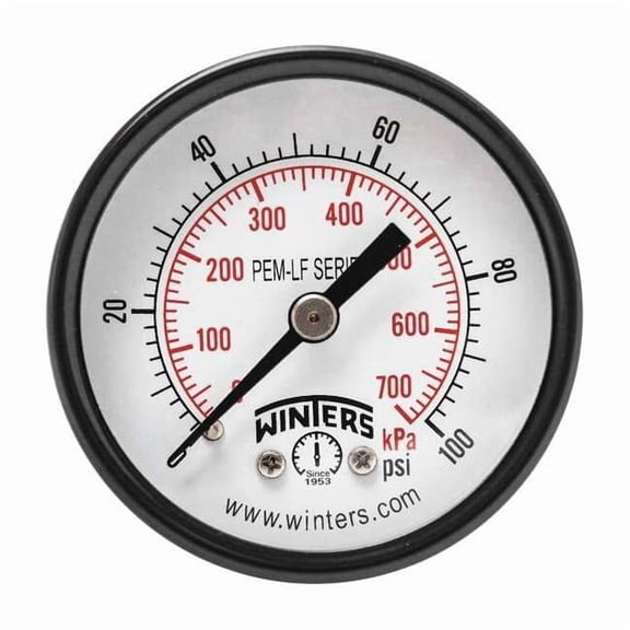 Winters Gauge,Pressure,2in.,0 to 100 psi PEM1407LF