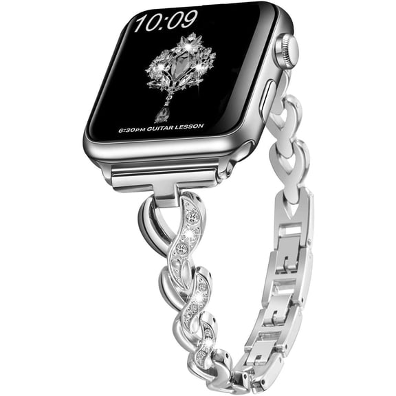 ANTHOUSE Compatible Apple Watch Ultra Band 49mm for Women Men,Bling Apple Watch Band 45mm 44mm 42mm 41mm 40mm 38mm Stainless Steel Metal Replacement Iwatch Series 8/7/6/5/4/3/2/1/SE Bracelet