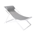 thumbnail image 2 of Velian Patio Aluminum Deck Chair - Foldable Outdoor Seating with Gray Textilene Sling - 26"W x 42"D - White Powder Coated Finish - Perfect for Patios & Decks, 2 of 6