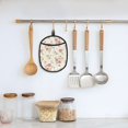 thumbnail image 5 of Pofeuu Floral Print Silicone Pot Mat Mitten With Hanging Loop Heat Resistant Oven Mitts Non-Slip Bbq Baking Smoking Potholders, 5 of 7