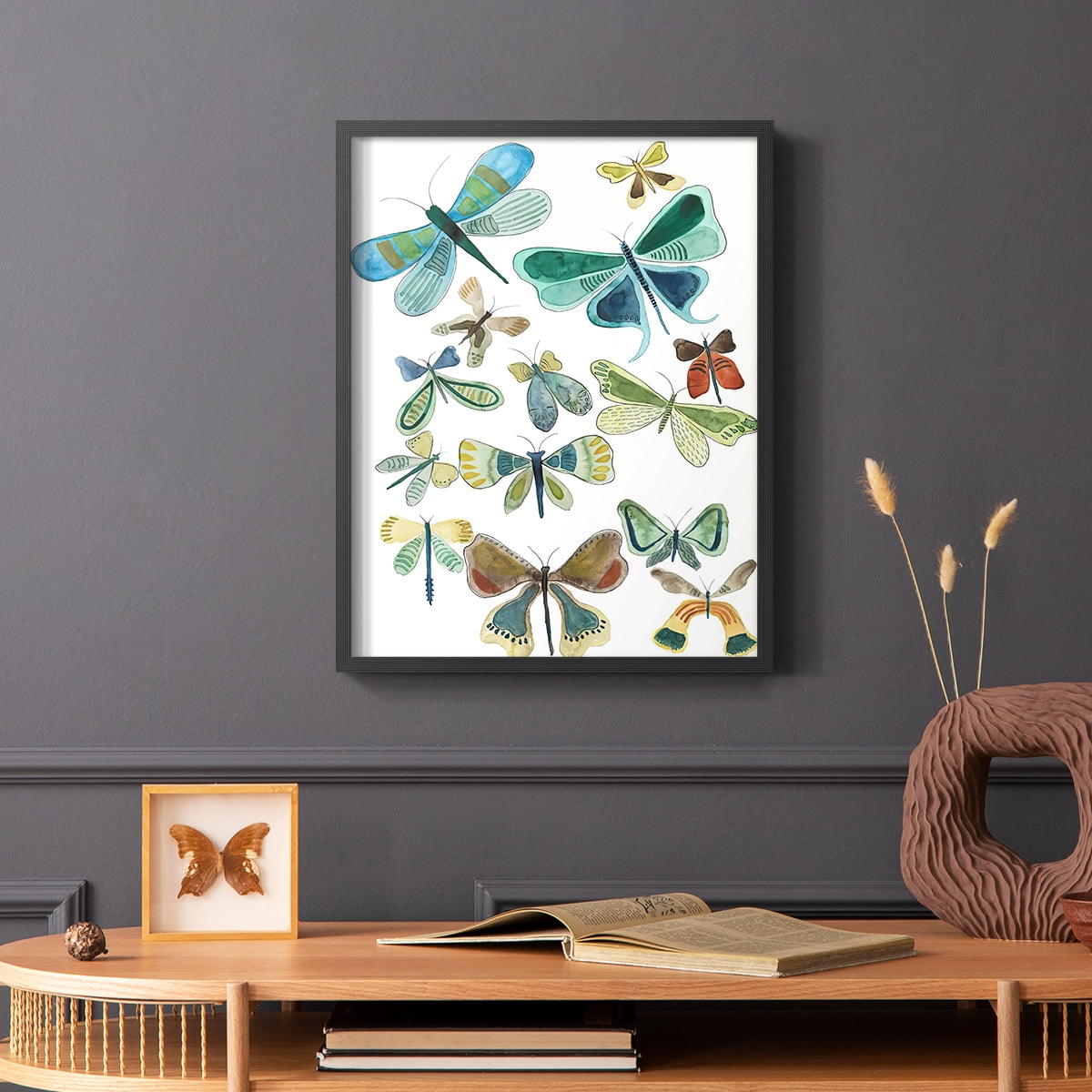 Wings Galore I Framed Print - Solid Wood in Single Picture Frame Solid Wood 2 Framed Print