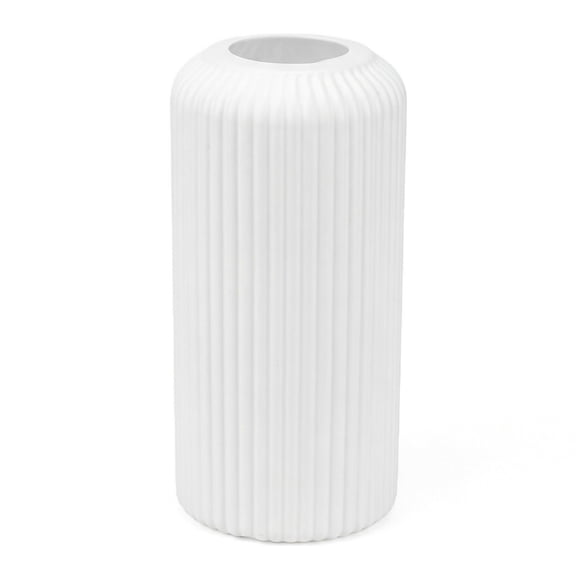 REGALWOVEN Clear Plastic Flower Vase, Opening Small Bud Vase, Unbreakable Modern Decorative Vase for Wedding, Home & Office White 2"L x 2"W x 7.9"H