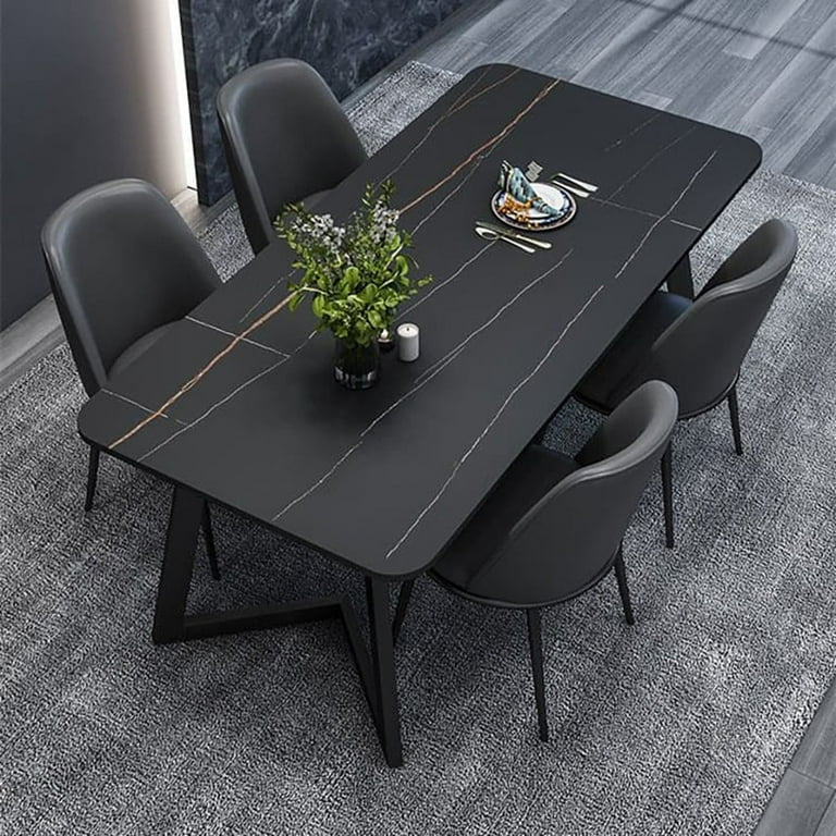 Italian black sale marble dining table