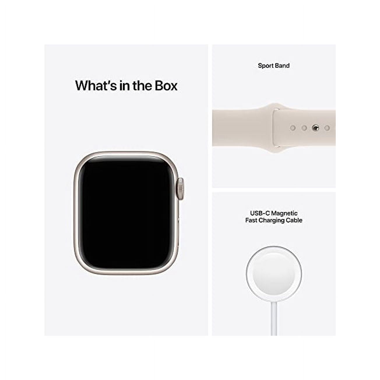 Restored Apple Watch Series 7 GPS + LTE w/ 41MM Starlight Aluminum Case Starlight Sport Band (Refurbished)