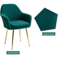 thumbnail image 3 of AVAWING Modern Living Dining Room Accent Arm Chairs Set of 2, Upholstered Seat, Golden Legs, Green, 3 of 7
