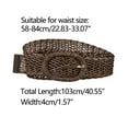 thumbnail image 3 of INSPIRE CHICWomens Skinny Waist Belts Braided Woven Bohemian Belts for Dress Metal Buckle 22.83-33.07" Coffee, 3 of 4