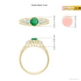 thumbnail image 5 of Angara Natural 0.45 Ct. Emerald with Diamond Vintage Inspired Ring in 14K Yellow Gold for Women (Ring Size: 11.5), 5 of 10