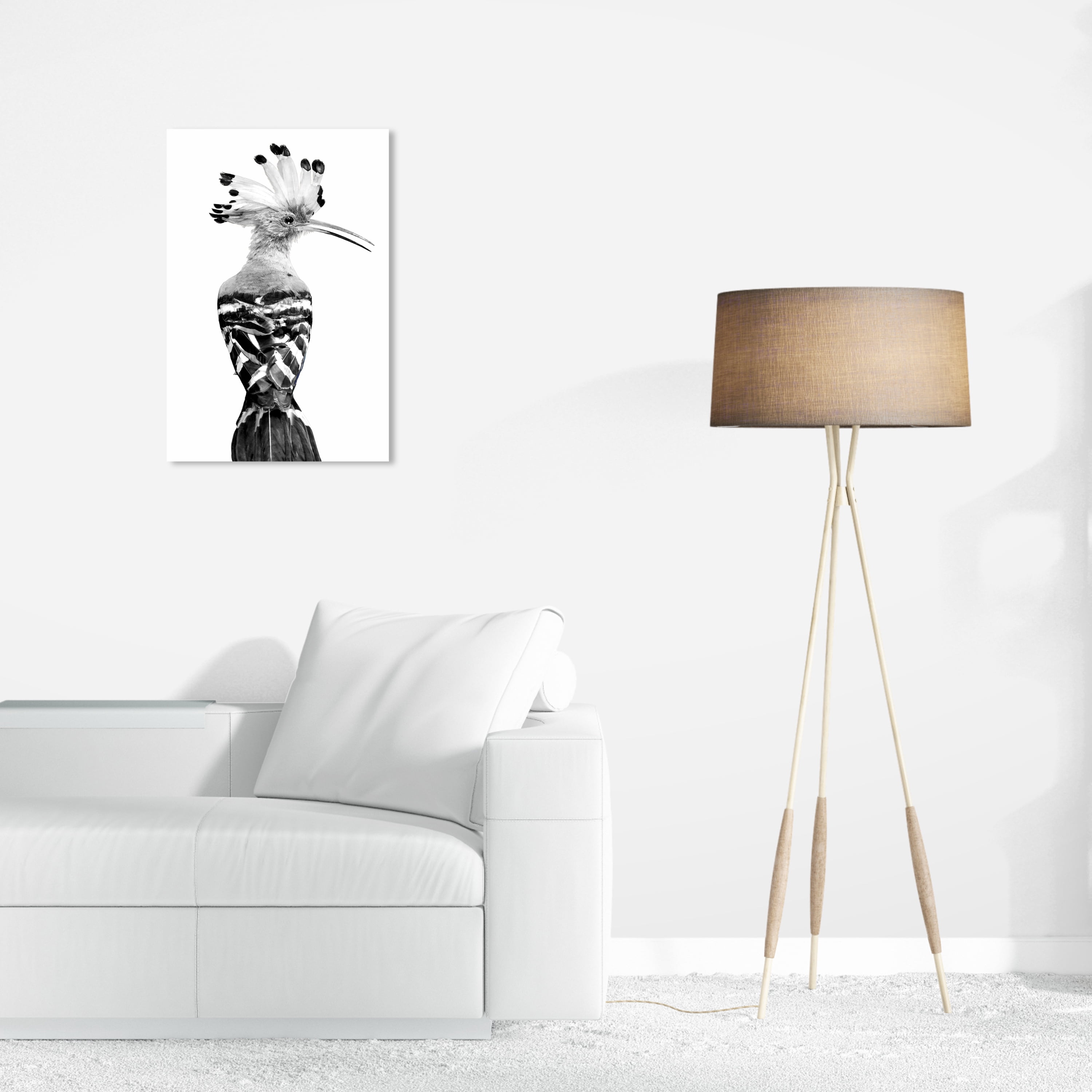 Wynwood Studio Canvas Hoopoe Black and White Animals Birds Wall Art Canvas Print Black 16x24