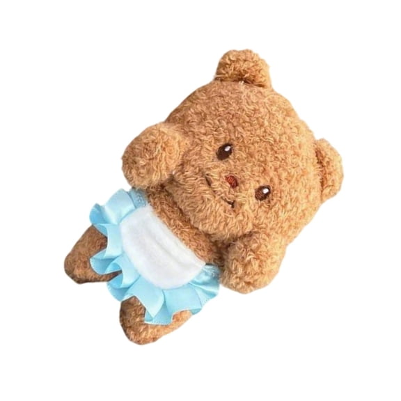 Butter Bear Plush Dolls Keyring Cartoon Bear Stuffed Toy Bag Charm Keychain Pendant for Backpack Decoration Accessory