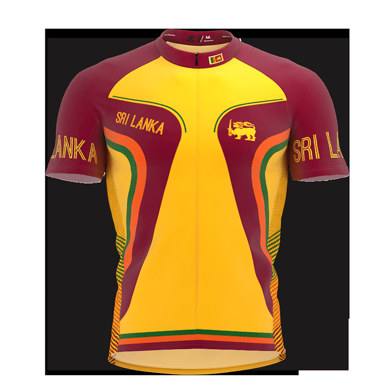 Sri Lanka Full Zipper Bike Short Sleeve Cycling Jersey for Men - Size XL, Men's
