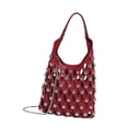 thumbnail image 2 of Bolso hobo calado para mujer, bolso de trabajo, bolso de mano informal para libros, ideal para viajes y fiestas. Rojo, 2 of 9