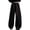 Black A, variant on Casual Pants Teen Girl Lightweight Solid Color Button Loose Wide Leg Pants with Pockets Summer Clothes