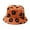 Orange, variant on Women's Winter Floral Print Bucket Hat with Faux Rabbit Fur, Foldable Warm Fisherman Hat for Cold Weather Travel Holiday Christmas Gift