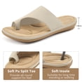 thumbnail image 6 of Ablanczoom Sandals Women Slides Shoes: Toe Loop Flats Sandals for Summer Beach Shoes with Memory Foam, 6 of 8