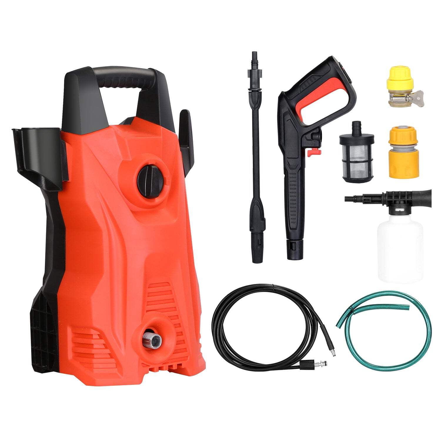 Electric High Pressure Washer 1740 PSI, 2.6 GPM, Car & Surface Cleaner, Adjustable Nozzle, Soap Dispenser, Waterproof