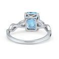 thumbnail image 3 of Art Deco Twisted Shank Infinity Aquamarine CZ Ring Band 925 Sterling Silver Size 7, 3 of 5