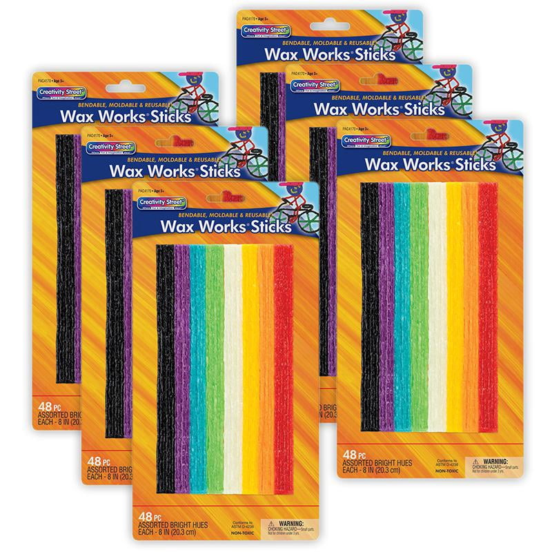 Creativity Street Wax Works Sticks, Assorted Bright Hues, 8" (288 Count)