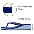 thumbnail image 4 of LSYTQRW Flip Flops Sandals for Women Bling Rhinestones Jewel High Heel Arch Support Comfortable Soft Cushion Wedge Slip-on Casual Platform Summer Thong Sandals，Blue，Sizes 7, 4 of 5