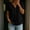 A_ Black, variant on Women's Split V Neck Half Button Short Sleeve Blouse Midnight Tone Solid Crinkled Linen Relaxed Summer Daily Top Watermelon Red M