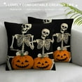 thumbnail image 3 of RUIYC Halloween Pillow Covers Halloween Decorations Skeleton and Skull Hands Decor Holiday Pillow Case Farmhouse Decor for Home Sofa, 3 of 5