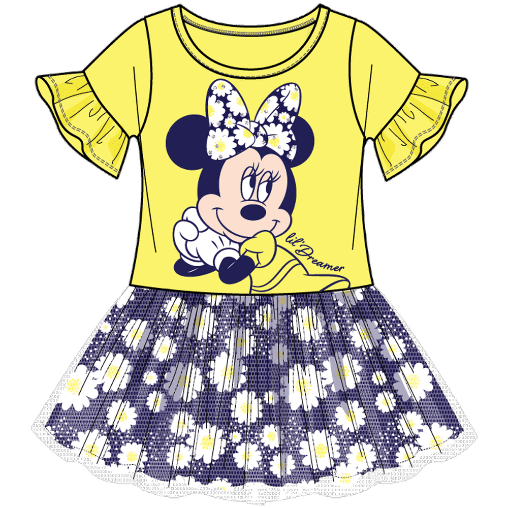 Minnie Mouse Disney Toddler Girls' Minnie Mouse Tulle Dress in Yellow