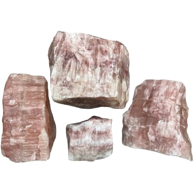 GAF TREASURES Extra Large Strawberry Calcite Rough Natural Stones, Raw Calcite Strawberry Crystals (0.5-1 Pounds)