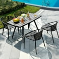 thumbnail image 3 of Dextrus Outdoor Patio Rectangular Dining Table for 6-8, Outdside Table with Umbrella Hole for Patio - Black, 3 of 11