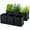 Black, variant on GYA Herb Garden Planter Set, Plastic Plant Pots with Drainage and Saucer, Indoor Succulent Cactus Vegetable Pot for Windowsill, Garden Balcony, Green, Set of 1, 76-V-C-1