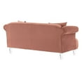 thumbnail image 2 of Elegance Loveseat in Blush Velvet with Acrylic Legs, 2 of 5