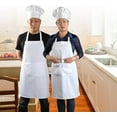 thumbnail image 3 of Juego De Delantal De Chef Afortunado Y Gorro De Cocina Ajustable Blanco, 3 of 5