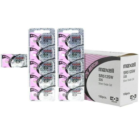 Maxell 335 Silver Oxide Coin Cell Battery - 5.5mAh - 1 Piece Tear Strip