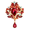 thumbnail image 2 of Trayknick Brooch Water Drop Rust-resistant Alloy Elegant Clothes Pin for Banquet Golden Red, 2 of 13
