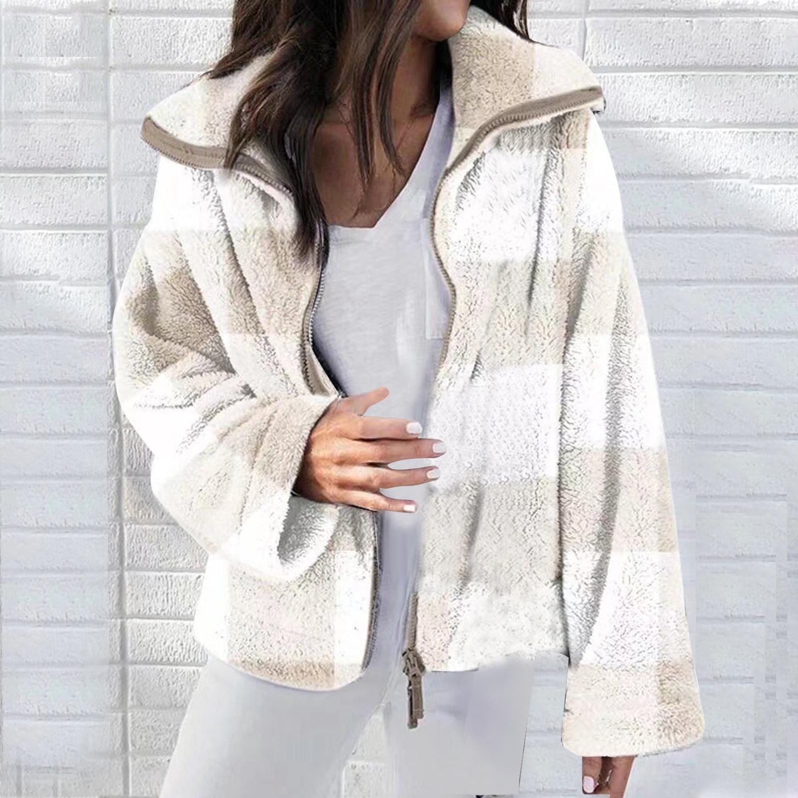 Plush plaid teddy drawstring hoodie new arrivals