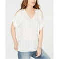 thumbnail image 2 of Karen Kane Womens Embroidered Cold Shoulder Blouse, Off-White, Medium, 2 of 2