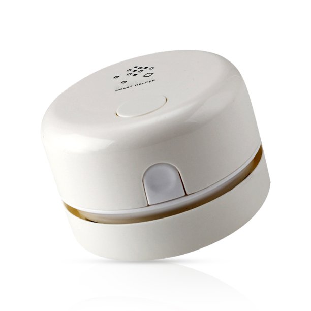 Mini recolector de polvo de barredor de vacío Herramienta de limpieza desmontable con cepillo Malla de mesa Tabletop Kit de hogar Suministros para batería para el hogar Blanco Inevent HA011647-02B