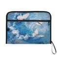 thumbnail image 7 of Accordion File Organizer with Zip Closure 13 Pockets Expanding File Folder Letter A4 Paper Document Organizer for Home Office Butterflies and Circular Motif, 7 of 7